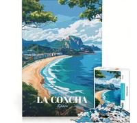 Puzzle da 1000 pezzi per adulti Spiaggia di La Concha Spagna Gioco Impossibile Sfida da completare Ideale come regalo 50x75cm