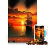 Puzzle da 1000 pezzi per adulti,spiaggia e tramonto,con intagli precisi,gioco creativo per lo sviluppo delle capacità,ideale per il tempo libero e come regalo di Natale rilassante (38x26cm)