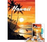 Puzzle da 1000 pezzi per adulti spiaggia hawaiana caletta gioco rilassante giocattolo educativo regalo di compleanno per donne (dimensioni 38x26cm)