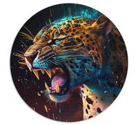 Puzzle da 1000 pezzi per adulti, Spirit Leopard, puzzle rotondi, rompicapo per adolescenti, regalo perfetto per le feste (dimensioni 67,5x67,5 cm)
