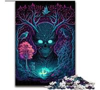 Puzzle da 1000 pezzi per adulti "Spirito della Foresta Oscura" in legno,perfetto come decorazione fai da te o regalo di compleanno,50x75cm,rompicapo stimolante,giocattolo rilassante per adolescenti