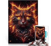 Puzzle da 1000 pezzi per adulti Spirito felino ardente Fatto di carta,Adatto a persone dai 14 anni in su Adatto alle coppie Regali interessanti per ridurre lo stress。misurare:38x52cm