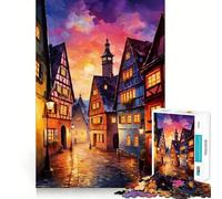 Puzzle da 1000 pezzi per adulti,splendida alba bavarese,ideale per decorazioni,gioco di concentrazione mentale,rilassante,scena natalizia (38x52cm)