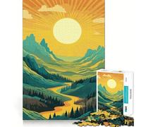 Puzzle da 1000 pezzi per adulti,splendida valle e montagna,ideale per decorazioni natalizie,gioco di concentrazione mentale e relax (38x26cm)