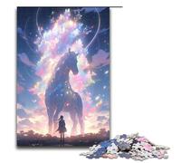 Puzzle da 1000 pezzi per adulti splendido cielo stellato puzzle con cavallo e zodiaco per bambini puzzle in legno gioco educativo per adulti 75x50 cm