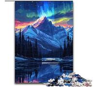 Puzzle da 1000 pezzi per adulti, splendido puzzle Aurora Boreale in legno, divertente per tutta la famiglia, perfetto per compleanni e feste, 1000 pezzi(50x75cm)