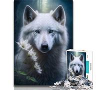Puzzle da 1000 pezzi per adulti splendido puzzle da 1000 pezzi raffigurante un lupo bianco ideale come regalo per tutta la famiglia adatto per bambini di età compresa tra 38x26cm e 14 anni