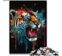 Puzzle da 1000 pezzi per adulti, splendido puzzle raffigurante una tigre dipinta, per adolescenti, per una serata di giochi in famiglia, un'idea regalo stimolante per la mente (dimensioni: 26x38cm)