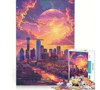 Puzzle da 1000 pezzi per adulti, splendido tramonto a Dallas, gioco rompicapo, assemblaggio di figure, per rafforzare l'amore tra le coppie 50x75cm