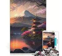 Puzzle da 1000 pezzi per adulti, splendido tramonto giapponese, gioco rompicapo, assemblaggio di figure, per rafforzare l'amore tra le coppie 38x52cm