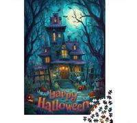 Puzzle Da 1000 Pezzi Per Adulti Spooky Halloween House Puzzle Per Adulti Gioco Rompicapo Difficile Sfida Educativa Difficile 52x38cm/1000pcs