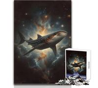 Puzzle da 1000 pezzi per adulti Squalo balena nella galassia Perfetto per ore di svago tranquille Giocattolo da gioco di alta qualità con taglio preciso Dimensioni 38x52cm