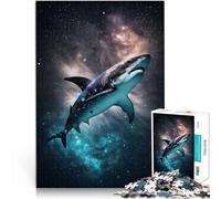 Puzzle da 1000 pezzi per adulti Squalo nello spazio Fatto di carta,per e da 14 anni in su Giochi educativi Gioco di decorazione della casa. Regali interessanti per ridurre lo stress。