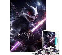 Puzzle da 1000 pezzi per adulti squalo samurai guerriero animale sfida per l'intelligenza giocattolo avvincente giochi rilassanti apprendimento regalo educativo di compleanno (dimensioni 38x26cm)