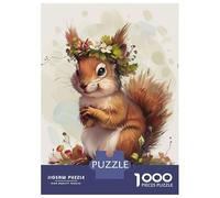 Puzzle Da 1000 Pezzi Per Adulti Squirrel Flower Puzzle Per Adulti Gioco Rompicapo Difficile Compleanno E Natale 70x50cm/1000pcs