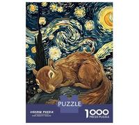 Puzzle Da 1000 Pezzi Per Adulti Squirrel Sleeping Under Starry Night Sky Puzzle Per Adulti Gioco Rompicapo Difficile Sfida Educativa Difficile 38x26cm/1000pcs