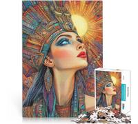 Puzzle da 1000 pezzi per adulti Squisita regina egiziana Fatto di legno per età pari o superiore a 14 anni Decorazione della casa Come regalo per tutta la famiglia e gli amici misurare：50x75cm