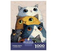 Puzzle Da 1000 Pezzi Per Adulti Stack of Colorful Cats Illustration Puzzle Per Adulti Giochi Rilassanti Per Divertimento in Famiglia Riduzione Dello Stress Regali 38x26cm/1000pcs