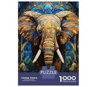 Puzzle Da 1000 Pezzi Per Adulti Stained Glass Elephant Art Puzzle Per Adulti Gioco Rompicapo Analisi E Logica Ottimo Regalo Per I Giocatori 38x26cm/1000pcs