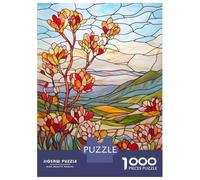 Puzzle Da 1000 Pezzi Per Adulti Stained Glass Landscape Puzzle Per Adulti Gioco Rompicapo Assemblaggio Di Modelli Difficile E Impegnativo 70x50cm/1000pcs