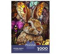 Puzzle Da 1000 Pezzi Per Adulti Stained Glass Rabbit Puzzle Per Adulti Gioco Pratico Difficile Difficile E Sfida 70x50cm/1000pcs