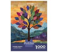 Puzzle Da 1000 Pezzi Per Adulti Stained Glass Tree Landscape Puzzle Per Adulti Gioco Rompicapo Antistress Regali Unici Per Compleanno E Natale 38x26cm/1000pcs
