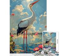 Puzzle da 1000 pezzi per adulti stampa artistica di cicogna decorazione per la casa giocattoli opera d'arte regalo gioco educativo difficile e impegnativo dimensioni 38x52cm