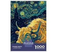 Puzzle Da 1000 Pezzi Per Adulti Starry Night Highland Cow Puzzle Per Adulti Gioco Pratico Difficile Difficile Unico Compleanno E Regali 52x38cm/1000pcs