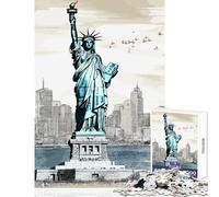 Puzzle da 1000 pezzi per adulti Statua della Libertà Decorazione per la casa Giocattoli Regali di Babbo Natale segreto Gioco pratico Allena il tuo cervello e le tue mani Dimensioni 38x52cm