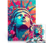 Puzzle da 1000 pezzi per adulti Statua della Libertà Difficile da completare ma divertente e umoristico Regalo di compleanno, regali, arte murale 38x26cm