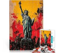 Puzzle da 1000 pezzi per adulti Statua della Libertà espressionista: una reinterpretazione audace dell'arte contemporanea Analisi e logica Idee regalo 38x26cm