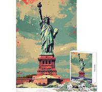 Puzzle da 1000 pezzi per adulti Statua della Libertà Giocattolo educativo vintage Ottimi regali e giocattoli Giochi per famiglie Allena il tuo cervello e le tue mani Dimensioni 50x75cm