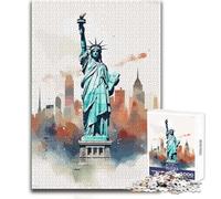 Puzzle da 1000 pezzi per adulti, Statua della Libertà, gioco impegnativo, giocattoli, idee regalo, sfide difficili, dimensioni 38x52cm