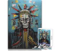 Puzzle da 1000 pezzi per adulti Statua della Libertà Giorno dei Morti Teschio Divertente e tranquillo tempo libero Gioco di precisione esatto Dimensioni giocattolo 38x26cm