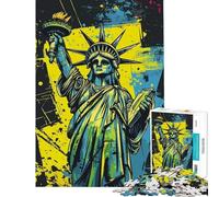 Puzzle da 1000 pezzi per adulti Statua della Libertà graffiti teschio arte puzzle giocattolo decorazione da parete un'opera d'arte ideale come regalo per tutta la famiglia (dimensioni 38x26cm)