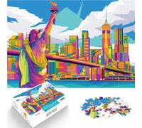Puzzle da 1000 pezzi per adulti Statua della Libertà New York Allena il tuo cervello e le tue mani è ideale come regalo per tutta la famiglia 52x38cm
