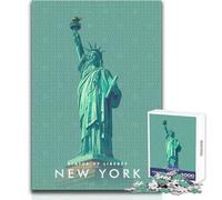 Puzzle da 1000 pezzi per adulti Statua della Libertà NYC Giocattolo Gioco intellettuale Analisi e logica Regalo per compleanni Dimensioni 50x75cm