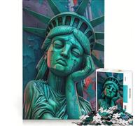 Puzzle da 1000 pezzi per adulti Statua della Libertà Piangente giocattolo educativo difficile e stimolante con Babbo Natale 38x52cm