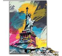Puzzle da 1000 pezzi per adulti, Statua della Libertà, puzzle in cartone, rompicapo stimolante per adolescenti, divertente serata di giochi in famiglia, 1000 pezzi(26x38cm)