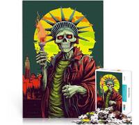 Puzzle da 1000 pezzi per adulti Statua della Libertà - Teschio artistico Difficile e sfidante Collezione di artisti, Belle arti 38x26cm