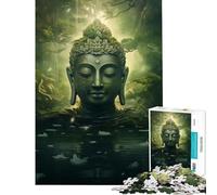 Puzzle da 1000 pezzi per adulti statua di Buddha nella natura gioco educativo sfida per l'intelligenza giocattolo avvincente regalo divertente attività per la famiglia (dimensioni 38x26cm)