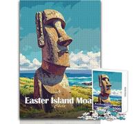 Puzzle da 1000 pezzi per adulti Statua Moai dell'Isola di Pasqua Decorazione artistica per la casa Gioco pratico per bambini dai 14 anni in su (dimensioni 38x26cm)