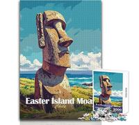Puzzle da 1000 pezzi per adulti Statua Moai dell'Isola di Pasqua Sfida difficile Gioco per famiglie Adatto a bambini dai 14 anni in su (dimensioni 50x75cm)
