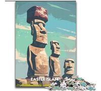 Puzzle da 1000 pezzi per adulti, statue dell'Isola di Pasqua, adatti a persone dai 14 anni in su Difficili da completare ma divertenti e spiritosi Ottimo regalo Dimensioni: 50x75cm