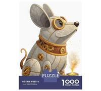 Puzzle Da 1000 Pezzi Per Adulti Steampunk Mouse with Molten Gold Puzzle Per Adolescenti Gioco Per Famiglie Sfida Difficile Riduzione Dello Stress Regali 52x38cm/1000pcs