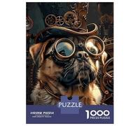 Puzzle Da 1000 Pezzi Per Adulti Steampunk Pug Dog Puzzle Per Adulti Gioco Rompicapo Difficile Sfida Educativa Difficile 52x38cm/1000pcs