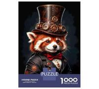 Puzzle Da 1000 Pezzi Per Adulti Steampunk Red Panda Art Print Puzzle Per Adulti Giochi Per Famiglie Sfida Difficile Regali Unici Per Compleanno E Natale 70x50cm/1000pcs