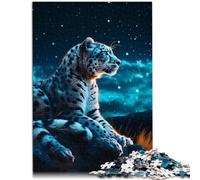 Puzzle da 1000 pezzi per adulti stella leopardo delle nevi puzzle educativo gioco familiare decorazione per la casa per e adolescenti 14 anni e oltre 26 x 38 cm