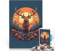 Puzzle da 1000 pezzi per adulti stile artistico realistico dei cervi Giochi educativi Ogni pezzo è unico - Gioco divertente e stimolante per tutta la famiglia 52x38cm