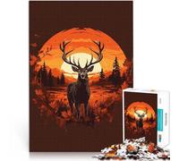 Puzzle da 1000 pezzi per adulti stile artistico realistico dei cervi Gioco a quiz Attività divertenti a casa, regali di compleanno, regali di viaggio, 38x26cm